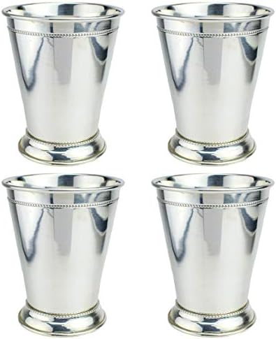 Чаша за Ментов джулепа Prince of Scots от чиста Мед с плоча от чисто Сребро (комплект от 4 броя)