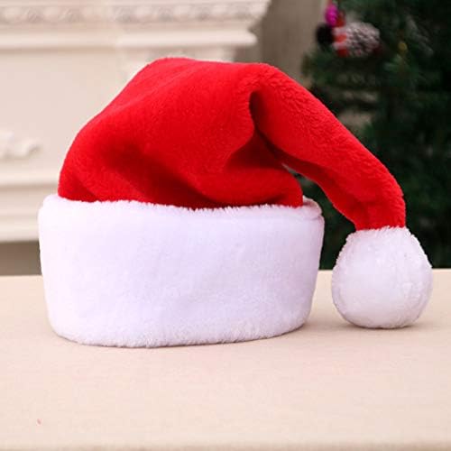 Празнична шапка на Дядо Коледа, плюшен мека дебела скъпа шапка, Коледни модни ултра-елегантни шапки със закопчалка отзад, шапки