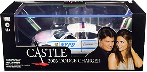 2006 Чарджер Уайт Отдел на полицията в Ню Йорк (NYPD) Касъл (2009-) Сериал 1/43 Molded модел на колата от Greenlight 86603