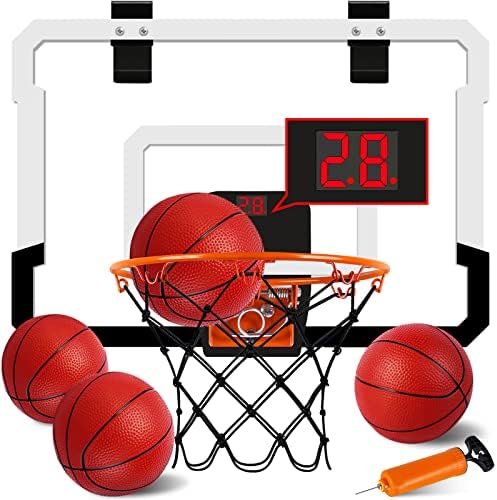 Мини-баскетбол обръч за помещения с електронно табло - Над вратата Баскетболното пръстен за врати и стени Офис стаите в Баскетболното пръстен с 4 топки Складное мин
