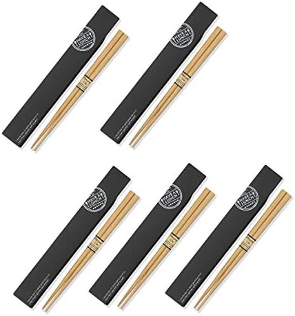 Комплект от пръчки за хранене CtoC Japan Select CTC-119527 и Калъф за пръчки, Have a Lunch, Черен, 5 двойки
