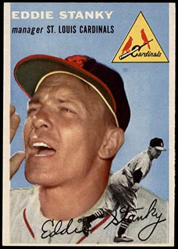 1954 Topps # 38 С Еди Стэнки Сейнт Луис Кардиналс (Бейзболна картичка) (Бяла завъртане) на Ню Йорк Кардиналс