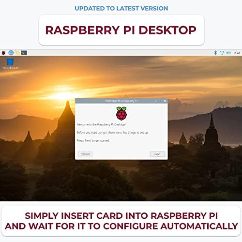 STEADYAMER - Предварително загруженная SD-карта на Raspberry Pi обем 128 GB (RASPBIAN / Raspberry Pi OS) | 400, 4, 3Б +, 3A +, 3Б, 2, Zero, която е съвместима с всички модели Pi (128 GB)