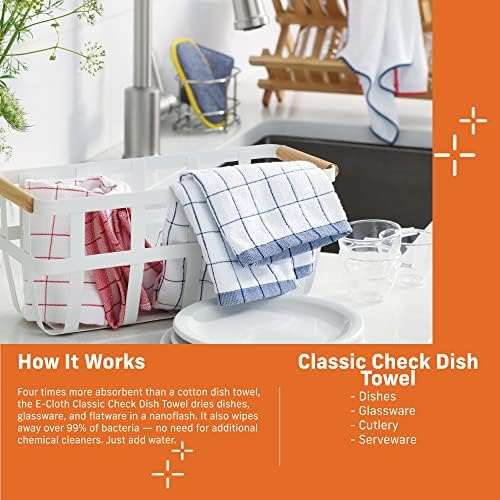 Кухненски Кърпи E-Cloth Classic в клетката, Благородна Кърпа за почистване от микрофибър, Идеални Кухненски Кърпи За подсушаване на съдове,
