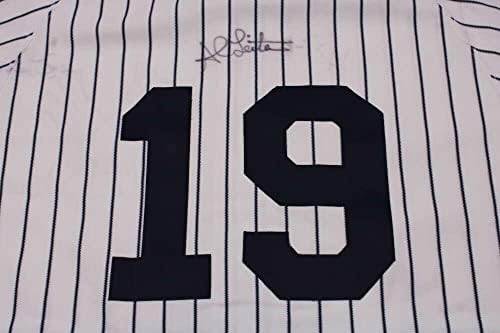 Ел Лейтер Подписа Фланелка Majestic Authentic йорк Янкис С Автограф от Jsa Coa D1161 - Тениски MLB С Автограф