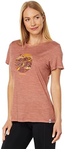 Женска тениска с графичен дизайн от мериносова вълна Smartwool Peak Freedom с къс ръкав (обикновена засаждане)