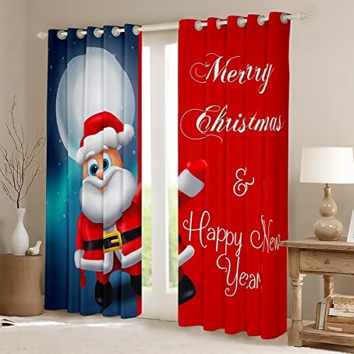 Плътни Завеси Erosebridal Дядо Коледа 76 Шх45 Л, Завеси с Коледните Декорации за Детската Спалня Момчета и Момичета, Завеси