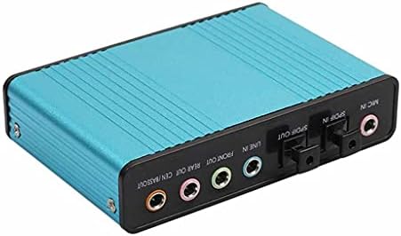 UXZDX USB 6-Канален съраунд 5.1 Външна Оптичен Аудио Звукова карта за Лаптоп, PC Професионална Външна Звукова карта USB (Цвят: D)