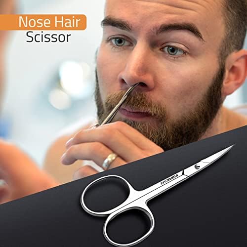 Извити ножици за стригане на лицето с 6,5–инчов ножица за подстригване на коса - за Точността на Врастнали косми по лицето - Ножици от неръждаема стомана премиум-кла?
