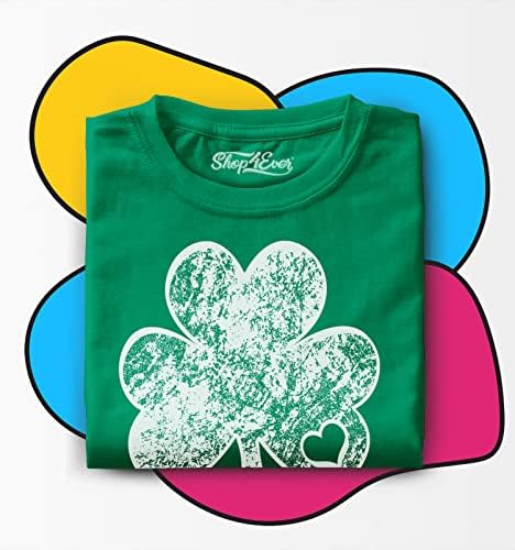 В памучна тениска за деца shop4ever® С Потертым изображение на Сърцето-Централи в Деня на Св. Патрик