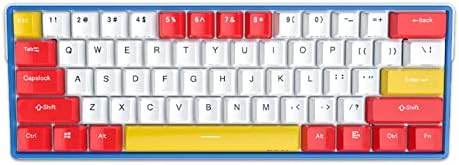 Механична клавиатура PLRG 60% от клавишными капачки PBT, възел на 61 клавиша, програмируем защита от отблясъците RGB с възможност за гореща замяна 2.4 G / Bluetooth/Кабелен за Windows