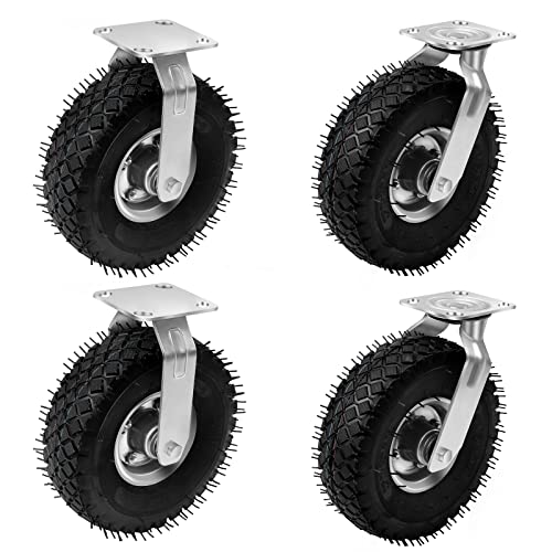 Набор от пневматични гуми Gooble 10 инча, Пневматични гуми от Каучук, Тежки Мини Гумени Въртящи се колела с шарикоподшипником на въртене на 360 градуса, за Колички, Колич?
