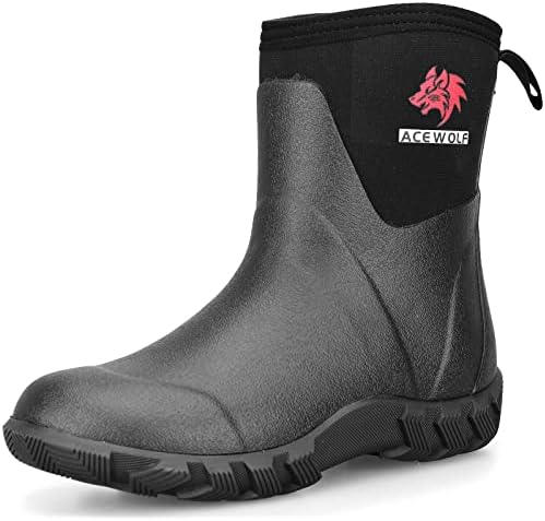 Непромокаеми мъжки обувки ACEWOLF, 8-инчов водоустойчива гумена обувки от неопрен, EN 13832, защита от химикали, устойчивост на приплъзване,