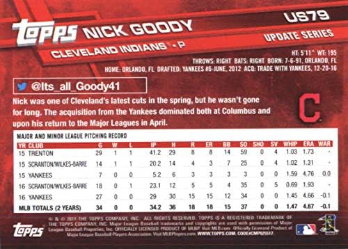 Актуализация серия 2017 US79 Бейзболна картичка Ник Гуди Кливланд Индианс