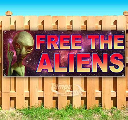 Банер Free The Aliens 13 грама | Нетъкан | От ултра силна винил, едностранно, с метални втулками