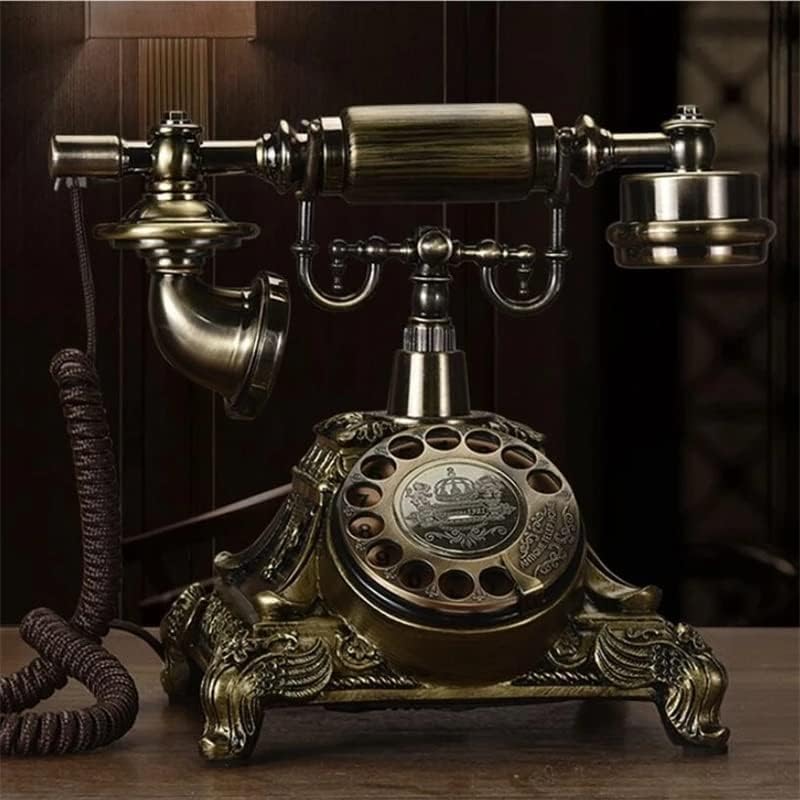 N/A Европейски Антикварен Стационарен Телефон с Превръщането Циферблат, Ретро Домашен Старомодна Кабелна Старомодния Стационарен