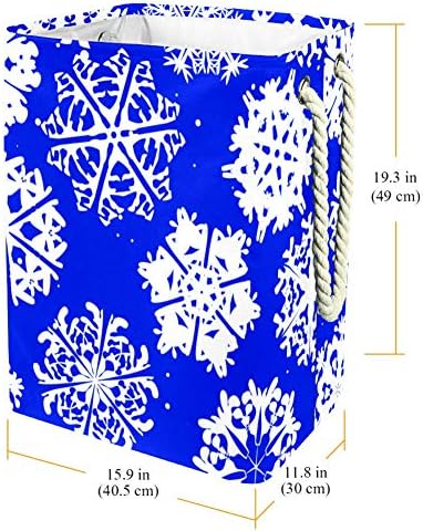 Inhomer Синьо Модел под формата на Снежинки, 300D Оксфорд PVC, Водоустойчив Кошница За Дрехи, Голяма Кошница за Дрехи за Одеяла Дрехи Играчки
