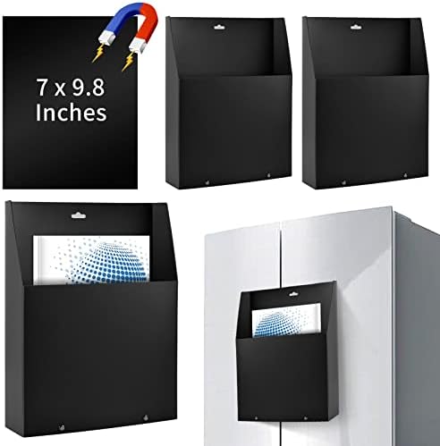 WANGDEFA 3 Опаковки Черно Магнитен Държач за Файлове Магнитен Държач за Хартия с Магнитни Стикери масичка за Багажник Стенен