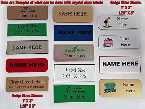 Магнитни лични бележки /табелки с имена с сверхпрочными магнитни обков, БЕЗ закрепване - В комплект от 100 опаковки се предлагат кристално чисти Гланцирани етикети з