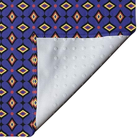 Кърпа за подложка за йога Ambesonne с геометричен дизайн в ретро стил от 80-те години, под формата на плътен Диамант, Ромбоидни Форми,