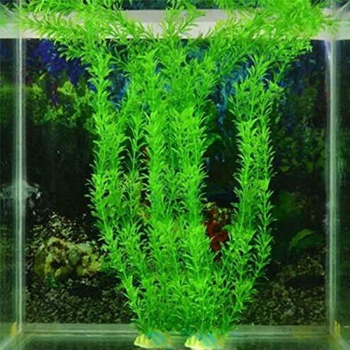 Изкуствени подводни растения, украса за аквариум, зелено-лилави декорации за гледане на водна трева (8 бр)