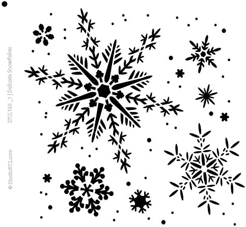 Шаблон със снежинками от StudioR12 | Нежно зимата изкуството на снега - за многократна употреба шаблон от mylar | Рисуване с тебешир, Смесена