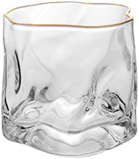 Кристална чаша LIUZH специална форма, стоки за домакинството, със златен ръб, за вода, кафе, Мартини, усукана чаша за уиски
