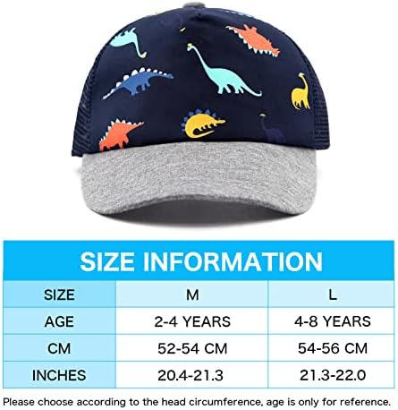 Hpegny/ бейзболна шапка за деца, детска Шапка, Солнцезащитная шапка с Модел на Динозавър За Момчета и Момичета на възраст от 2 до 4 години 4-8