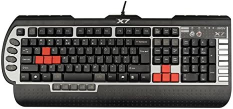Жичен тиха детска клавиатура A4tech X7 G800V с широк акцент за дланите - тиха за игри на PC - достъп до макросъемке с една