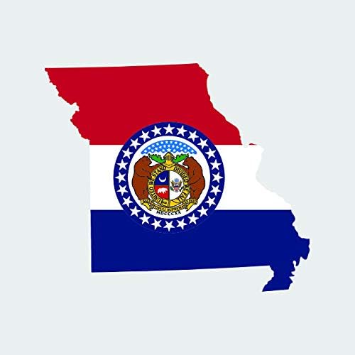 стикер с Флага на щата Мисури под формата На Хартата fagraphix, залепващ Винил Стикер Ширина 4,50 М