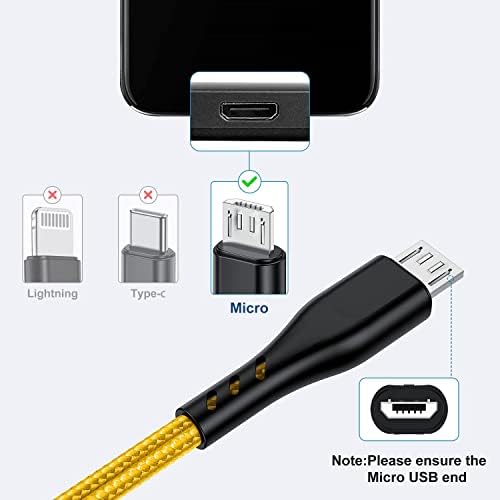 Кабел Kithumi Micro USB с дължина 1 метър, 3 опаковка, кабел за зарядно устройство Android с дължина 1 метър, Издръжлива Найлонова Оплетка