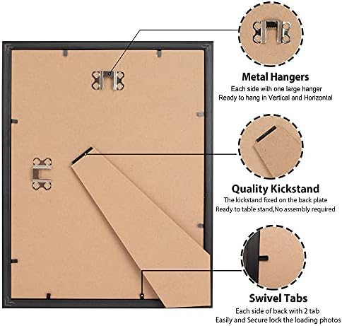 Рамки за снимки LaVie Home 8x10 (8 опаковки, бели) Проста фото рамка със стъкло с висока разделителна способност за стенен монтаж и настолен