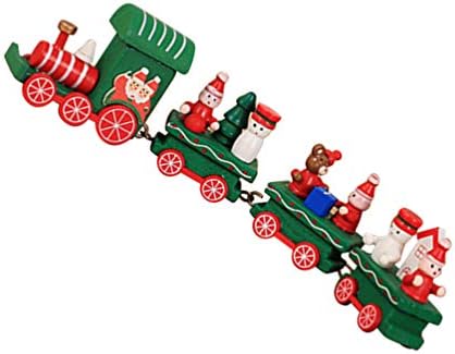 Happyyami Коледен Влак Бижута Мини Дървен Влак Набор От Играчки За Декорация Парти