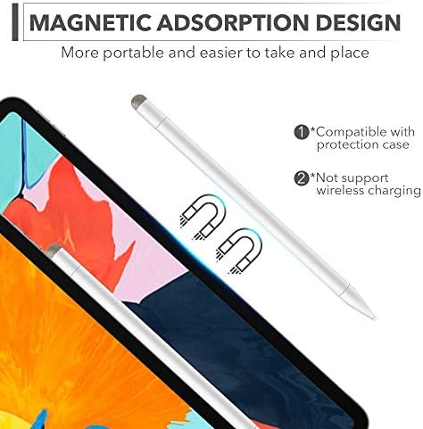 Стилус за iPad с отклонение на ръката си и магнитен дизайн, Акумулаторна батерия активен молив 2 в 1, който е съвместим с (2018-2022) Apple