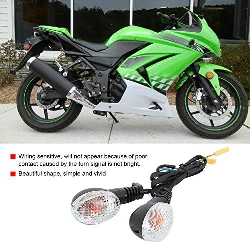 Указател на завоя Dweekiy, 2 бр., Лампа Указател на завоя, Подходящ За модификация на мотоциклета Кавазаки Para Ninja 250 (Бял)