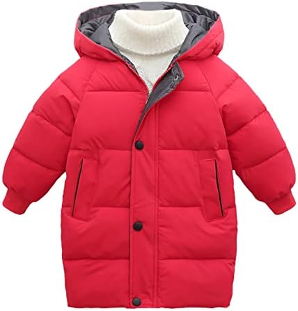 Палто-Пуловер за малки момичета, Зимно Гъст Топло Ветрозащитное Палто с качулка, копчета, Връхни Дрехи, Топли Палта За по-Големи
