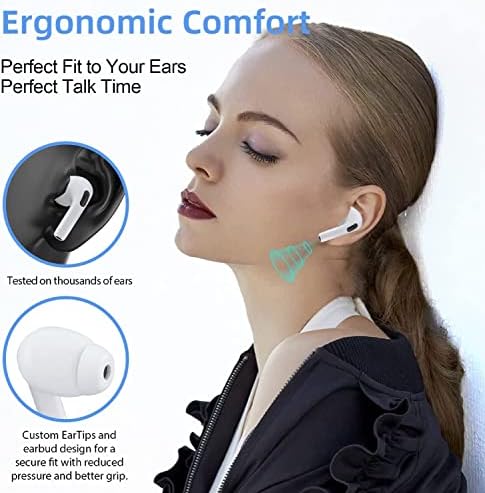 Безжични слушалки, Bluetooth-слушалки 30 часа възпроизвеждане, Вграден микрофон с шумопотискане и Калъф за зареждане на Bluetooth
