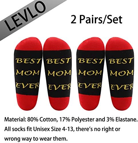 Идея за подарък за Деня на майката LEVLO, най-Добрите чорапи за майка, подарък за майка Си, Чорапи (2 чифта / комплект - 2)