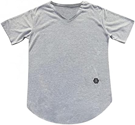 Мъжки Основни Тениски с V-образно деколте - Ежедневни Модерна риза В Стил Хипстер, с цилиндрична форма Обикновена Върховете на Премиум-клас, Блузи