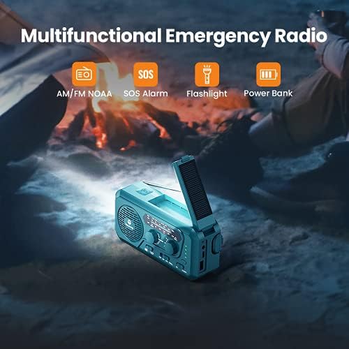 Метеорологично радио, Подобрени Ръчно радио TENROOP в слънчева батерия с капацитет 5000 mah, в случай на ураган, Портативно