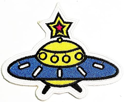 Kleenplus 3 бр.. Сладък Космически кораб в стил Фентъзи с НЛО, Бродирани Желязна Нашивка за Костюми, Дънкови Якета, Шапки, Раници,