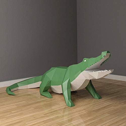 WLL-DP 3D Гигантски Крокодил Персонализирани Геометрично Украса За Дома САМ Хартиена Скулптура Хартиена Играчка Предварително Вырезанное