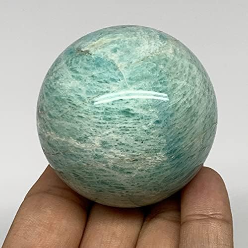WatanGems 203,1 г, 2.1 инча (53 мм), Скъпоценен камък-топка от амазонита от Мадагаскар, Ръчна работа, Коллекционный, Кристал, B15839