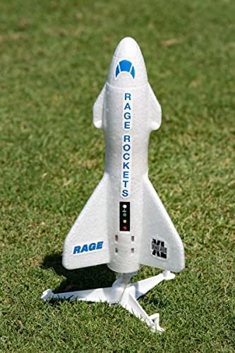 Rage R/C - Spinner Missile XL Електрическа Ракета на Свободен полет с Парашут и светодиодите, Бял