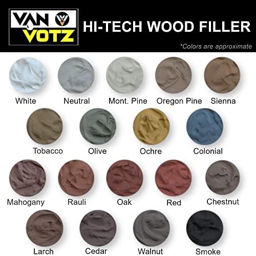 Високотехнологичен дървени пълнител VAN VOTZ за външни облицовки от дърво 18 цвята, 8 унции (Кестен)