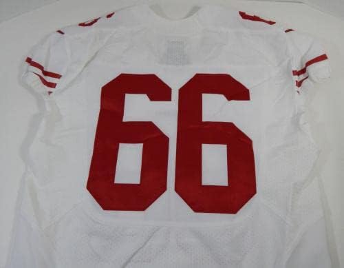 2014 San Francisco 49ers #66 Game Пусна Бялата Фланелка DP16463 - Използваните тениски За игри NFL Без подпис
