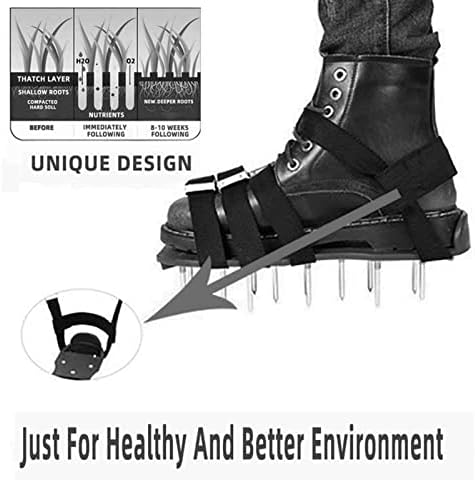 Yosoo Инструменти За Разрохкване на трева и пръст от Неръждаема Стомана, Климатик, Сандали, Аератор за тревни площи, Обувки