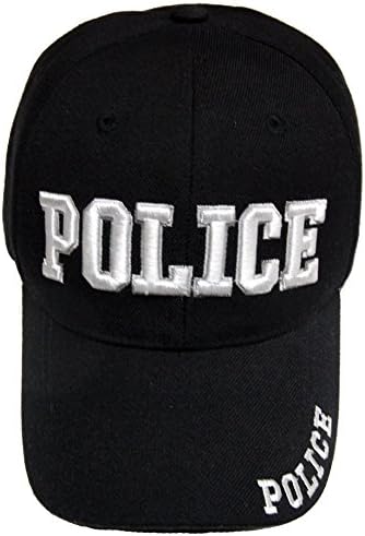 Евтина Однообразная бейзболна шапка на полицейски Офицер, с бродерия Черен цвят