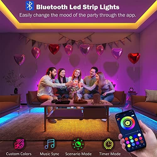 32,8 подножието Led Лента Smart App Music Sync Промяна на Цвета RGB Led Лента Bluetooth Led Лента с Дистанционно Управление Led Лампи за Декорация на Дома в Спалнята