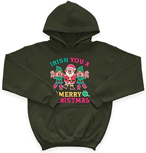 Irish You a Merry Christmas Детска hoody отвътре с гъба - Забавна Детска hoody с качулка - Коледно дизайн качулки за деца